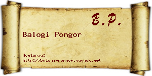 Balogi Pongor névjegykártya